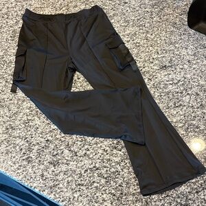 Wide Leg Black Cargo Pants